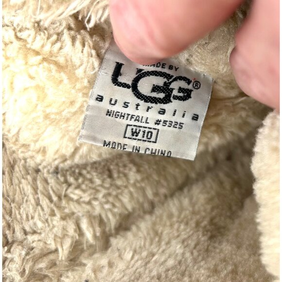 UGG AUSTRALIA NIGHTFALL 5325 BROWN SUEDE SHEARLING MID CALF BOOTS - W10 - Picture 10 of 10